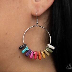 Paparazzi Colorful Earthy Ensemble Hoop Earrings